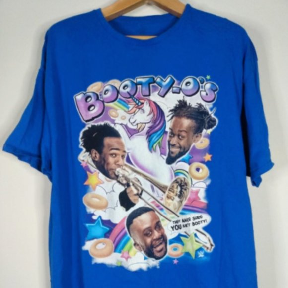 WWE New Day Booty-O's Tshirt Mens XXL Big E, Kofi Kingston, Xavier Woods Tee - Picture 1 of 4